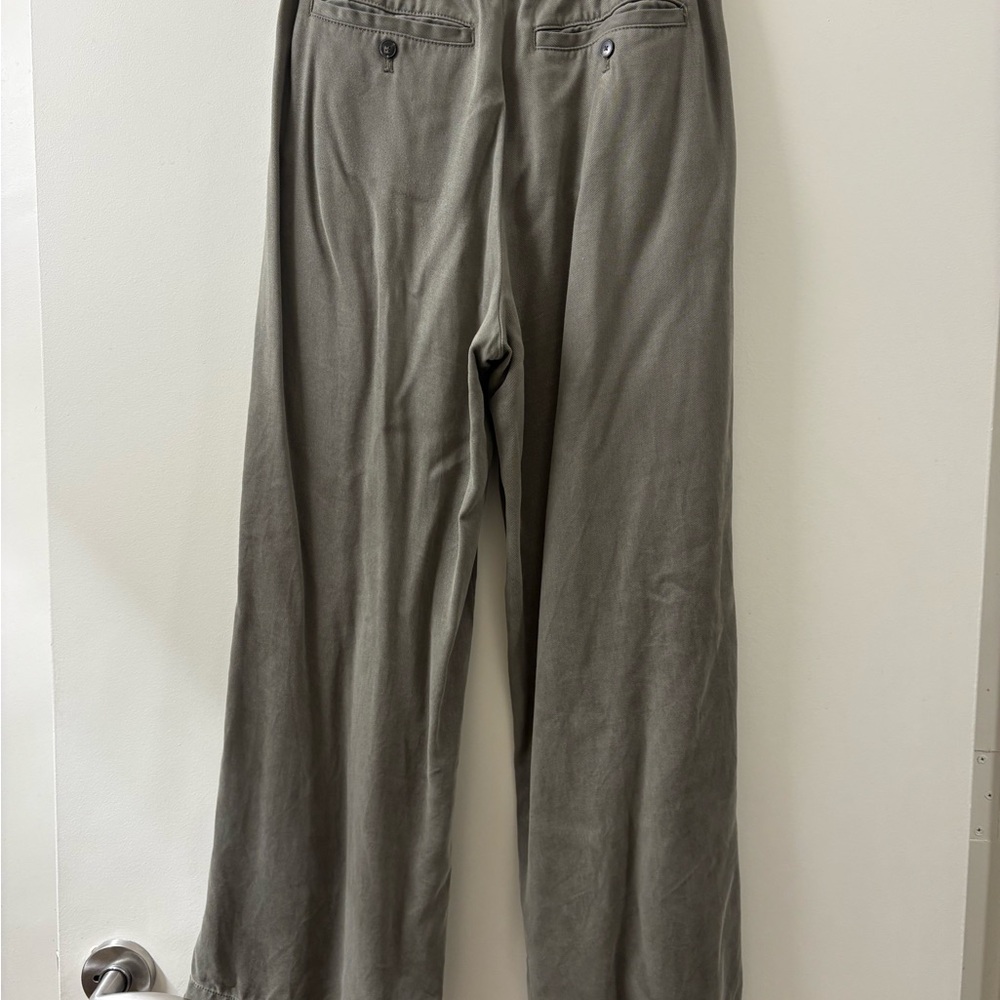 Everlane Green Chino Wide-Leg Pants